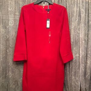 Tommy Hilfiger Vibrant Red Long Sleeve Dress